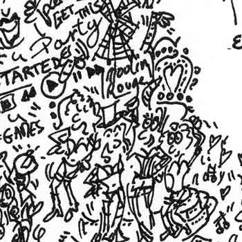 pink drawing detail moulin rouge