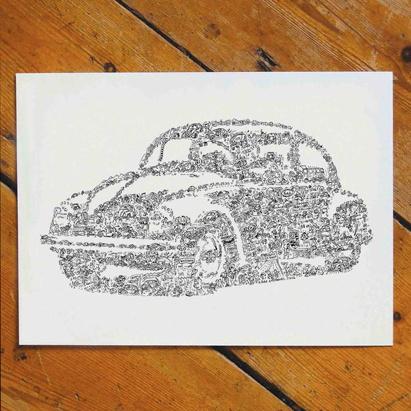 VW Beetle KDF car illustration