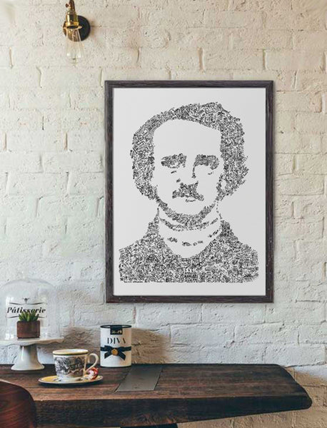 Edgar Allan Poe doodle art print