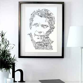 bullit Steve McQueen drawing with black ink and biopic details