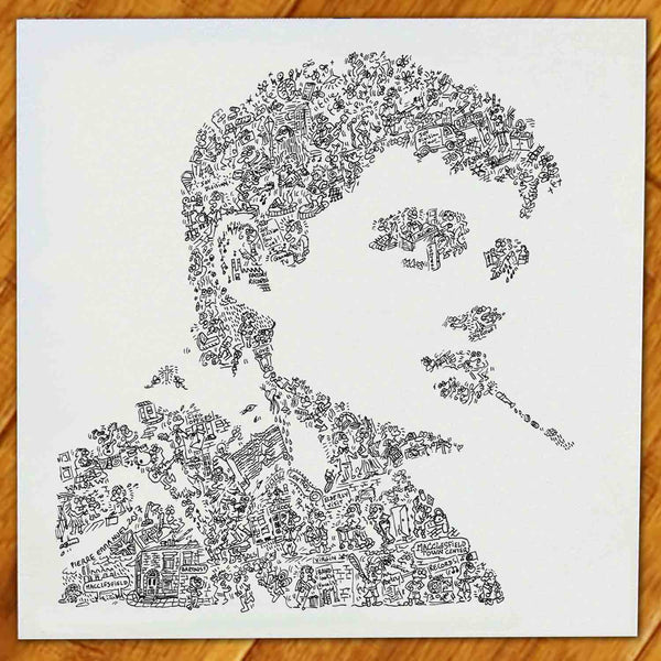 Ian Curtis ink drawing doodle art by movie control