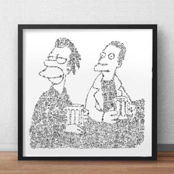 Lenny and Carl print from the simpsons