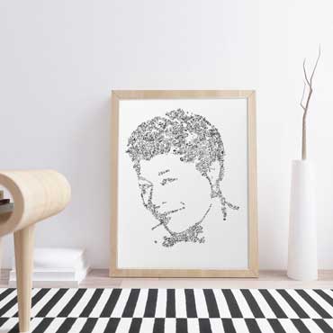 Ella Fitzgerald doodle biography drawing by drawinside