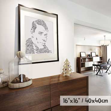 Jacques Brel biography portrait with doodles and ink details