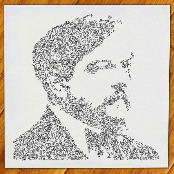 Debussy doodle artwork by drawinside biography inside