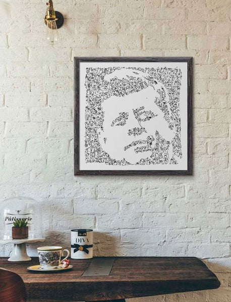 John Fitzgerald Kennedy poster made of doodles