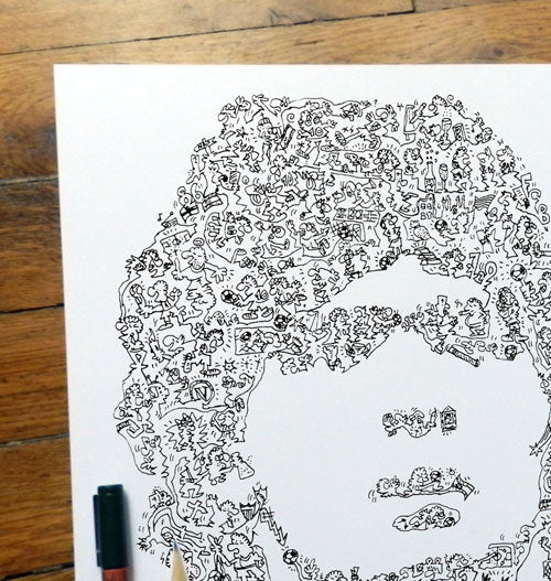 Diego Maradona doodles artwork by drawinside