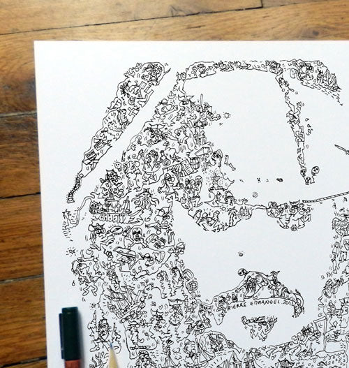 jack Sparrow doodle ink drawing by drawinside