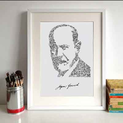 Sigmund Freud original drawing print gift