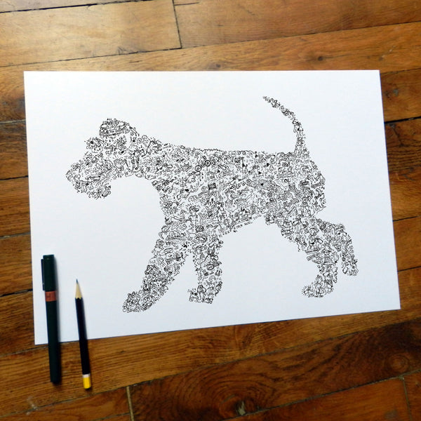 dog drawing fox terrier