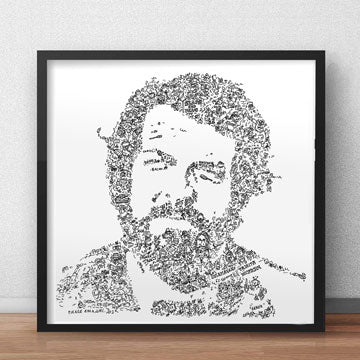 bud spencer Framed black and white portrait art 