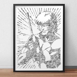 cobra space adventure drawing - art poster – drawinside