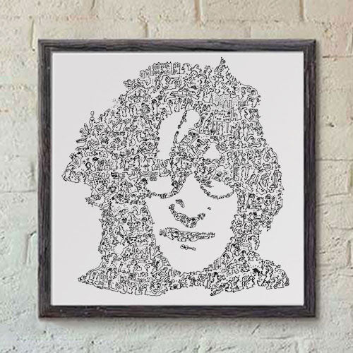 John lennon print with doodles