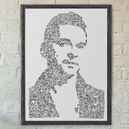 Dave gahan print from a ink drawing