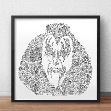 Gene Simmons, the demon kiss ink drawing