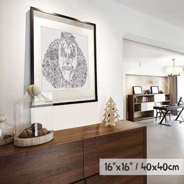 Gene Simmons black and white print with doodles by drawinside