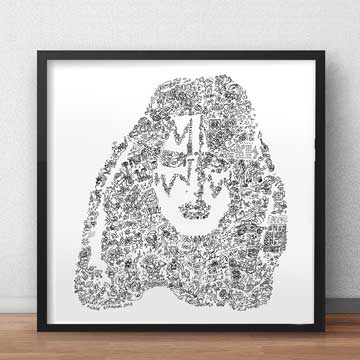 Ace Frehley biography drawing kiss print