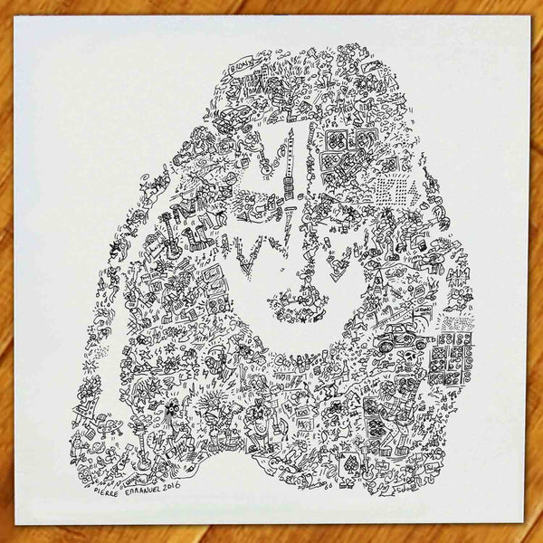 Ace Frehley doodle art print of the spaceman