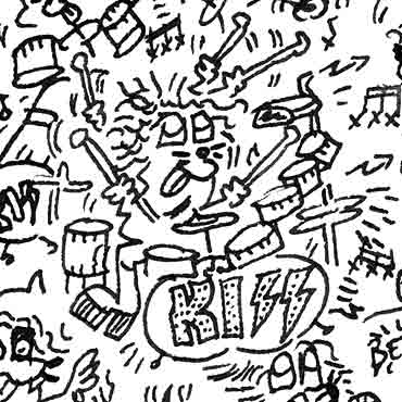 peter criss drum solo comics illustration
