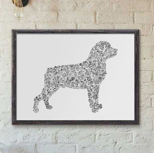 Rottweiler dog breed print