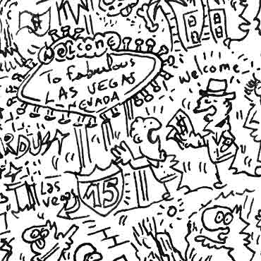 welcome to Las Vegas sign in doodle comics