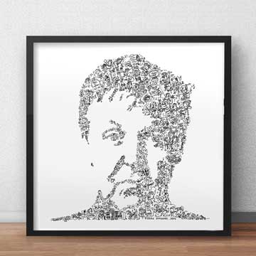 Paul McCartney biography drawing print