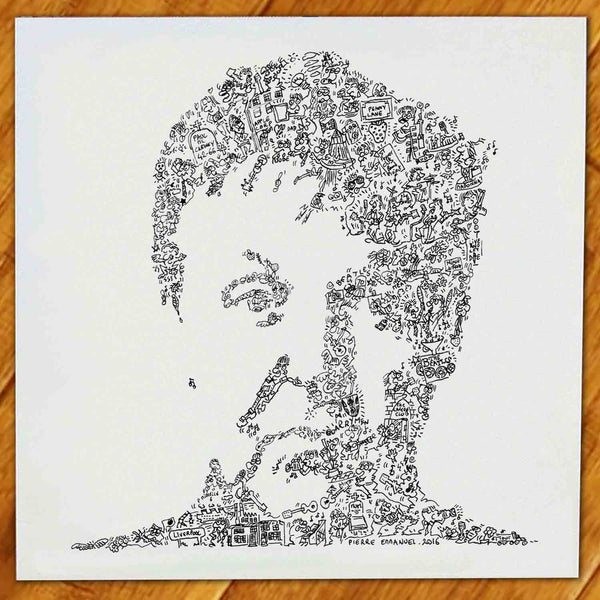 drawing cartoon portrait of sir Paul McCartney