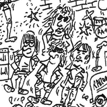 Joey Ramone ramones photoshoot drawing detail
