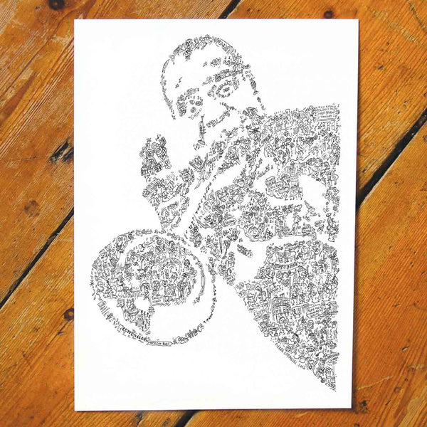 biography portrait drawing louis armstrong
