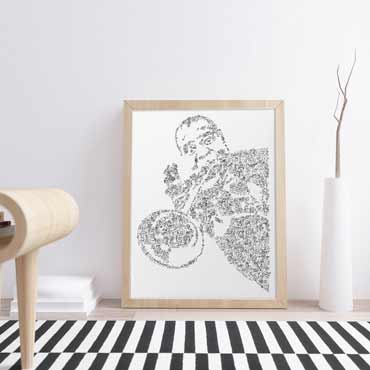 Louis Armstrong satchelmouth ink doodle drawing