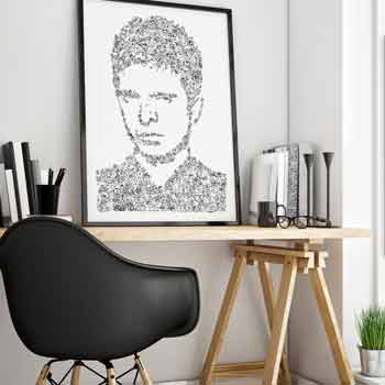 Noel Gallagher oasis chief poster black white
