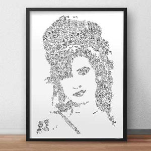 Amy Winehouse biography drawing print