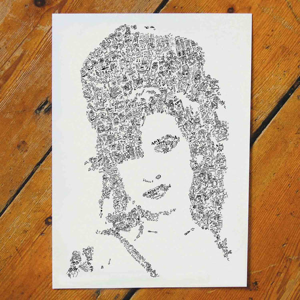 Amy Winehouse black and white ink drawing by drawinside