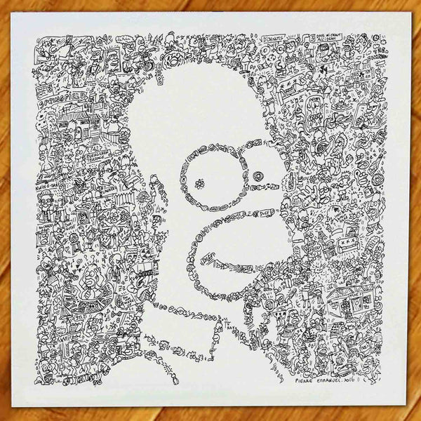 Homer Simpson doodle art print by drawinside