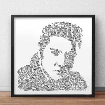 Elvis Presley doodle art print