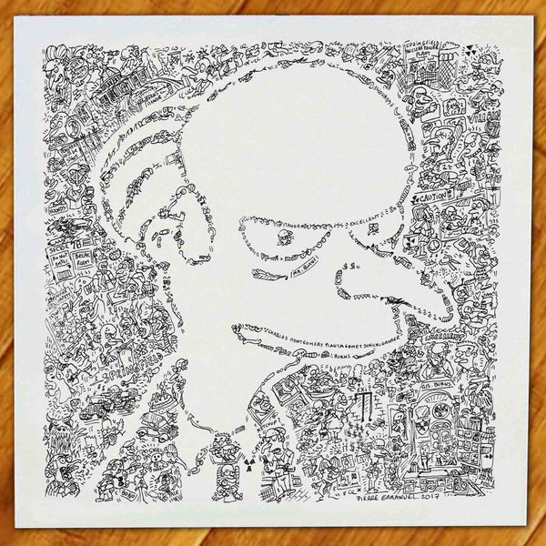 mr burns ink drawing from the simpsons