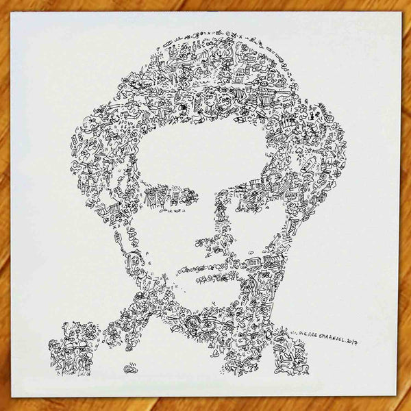 Terence Hill doodle art ink drawing by drawinside