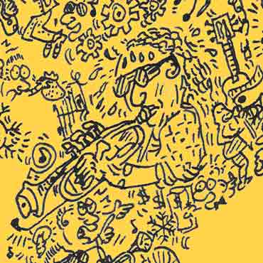 ink drawing doodles comics Miles Davis