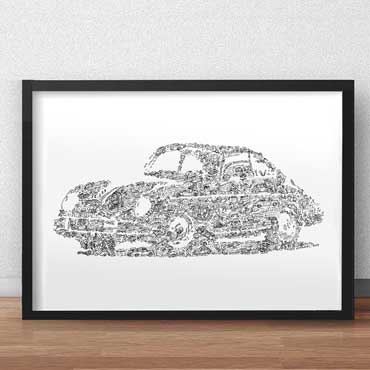 Porsche 356 art print by drawinside