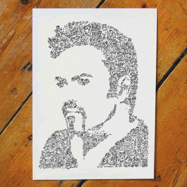 George Michael ink drawing inspired by biography