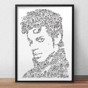 prince art print with doodles and fun facts
