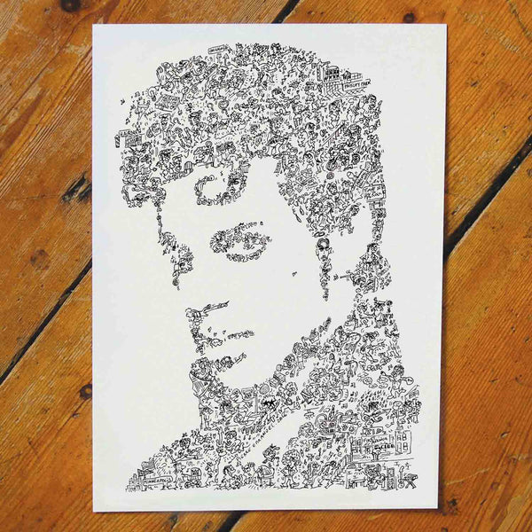 prince doodle art print by drawinside
