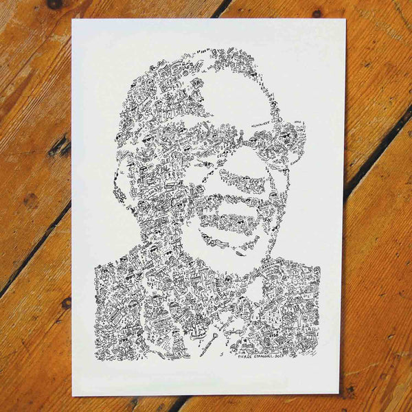 Ray Charles soul music gift print for the blind