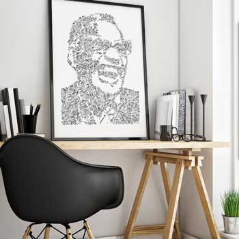 Ray Charles doodle ink drawing by drawinside