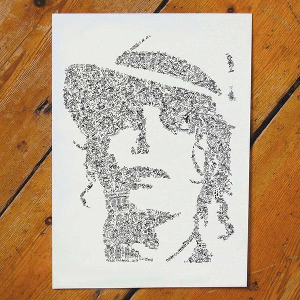 Smooth Criminal black and white ink poster