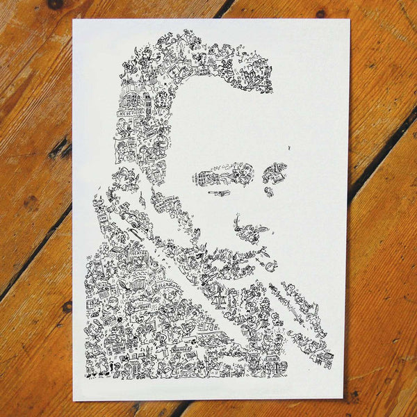 Poster Albert Camus dessin encre biographie