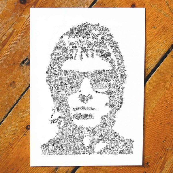 Liam Gallagher biography portrait drawinside