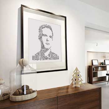 Brandon Flowers art drawing in black and white print by drawinside