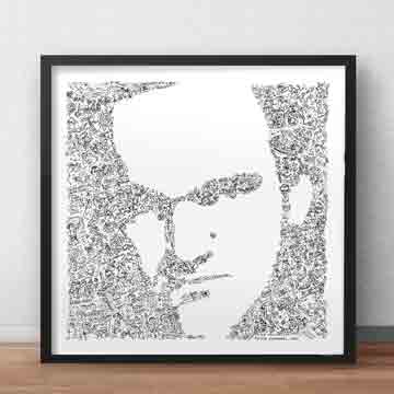 Quentin Tarantino biography portrait print