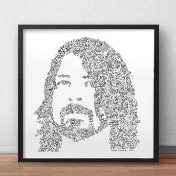 Dave Grohl portrait with biography inside